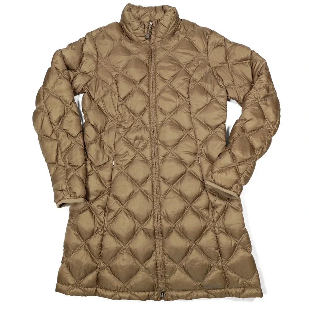 EDDIE‎ BAUER Women's Brown Bronze EB700 Quilt Goose Down Parka Winter Jacket